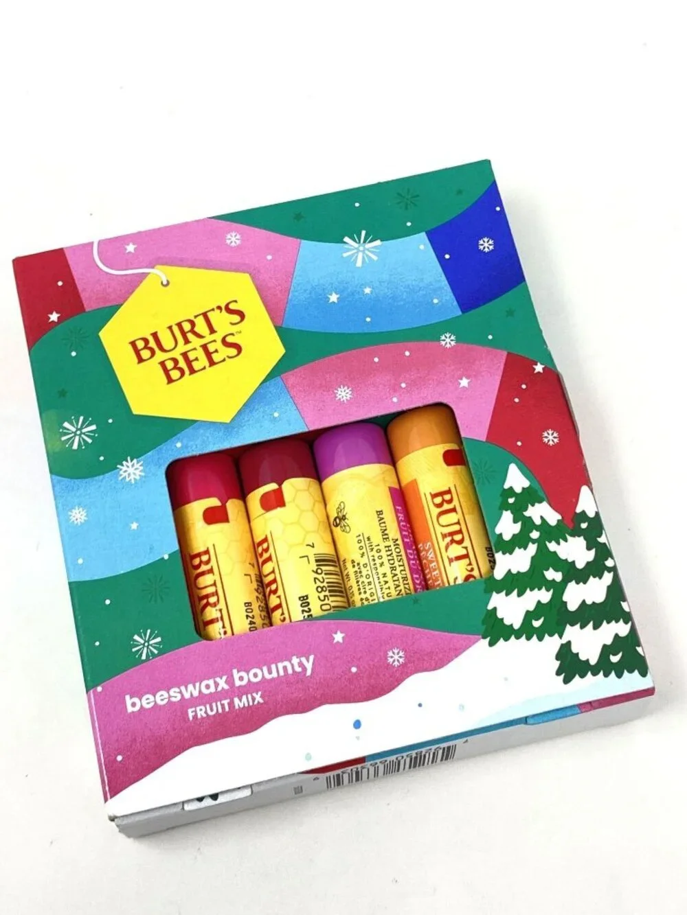 Burt's Bees Holiday Limited Edition Stocking Stuffer Lip Balm Fruit Mix 4ct